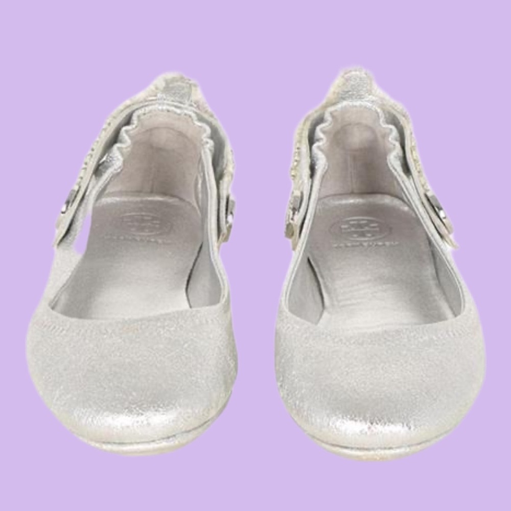 Tory Burch metallic maryjane ballet flats size 10